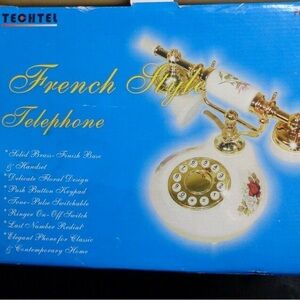 ECHT French Style Telephone - White and Gold